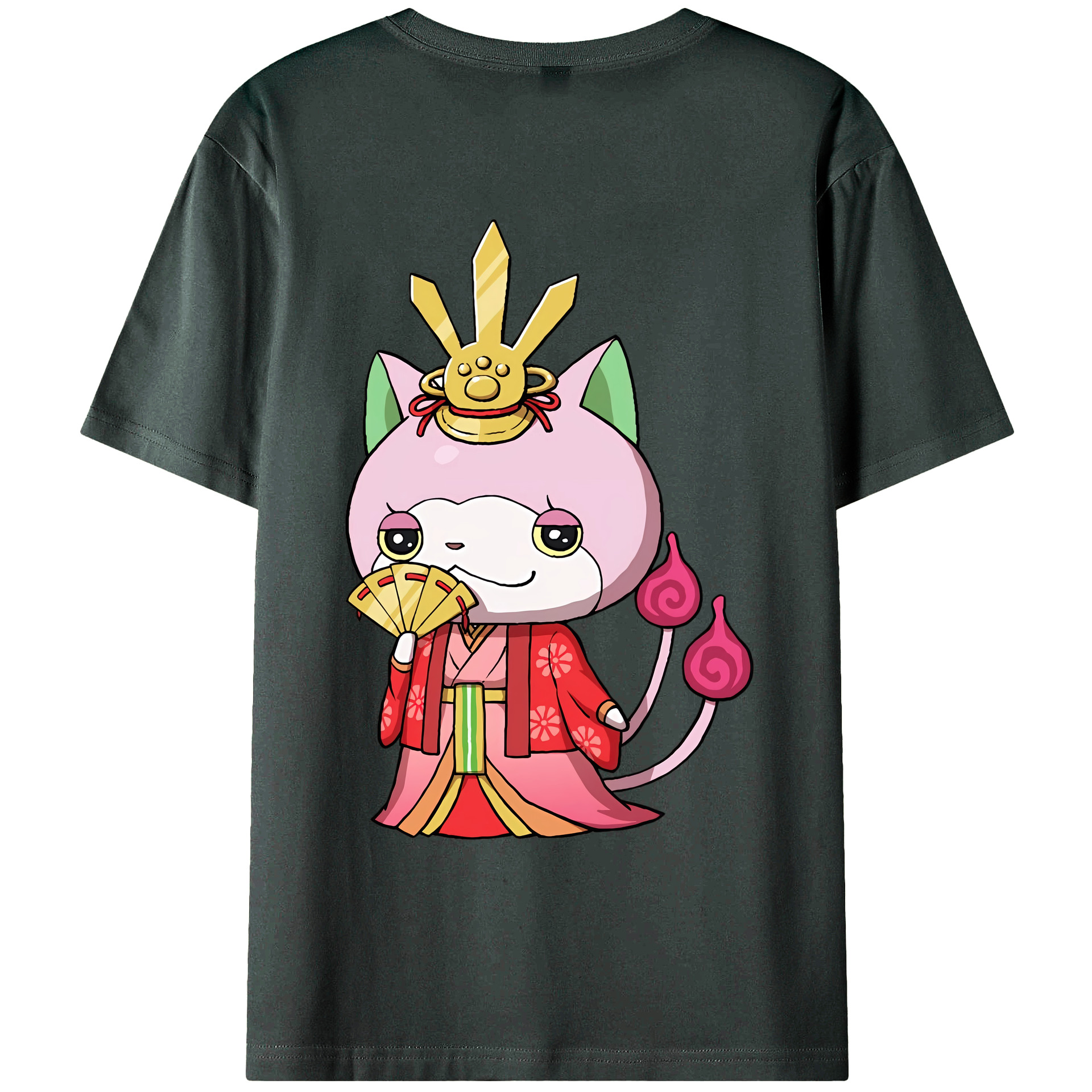 （画像用） 妖怪ウォッチ Yo-kai Watch 綿100％ メンズ半袖Tシャツ（バックプリント） 通気性